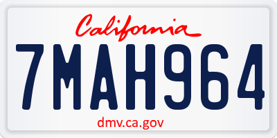CA license plate 7MAH964