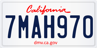 CA license plate 7MAH970