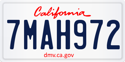 CA license plate 7MAH972