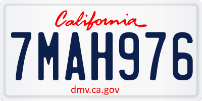 CA license plate 7MAH976