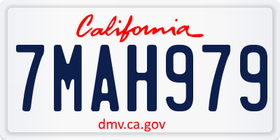 CA license plate 7MAH979