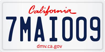 CA license plate 7MAI009