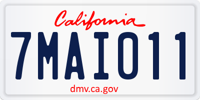 CA license plate 7MAI011