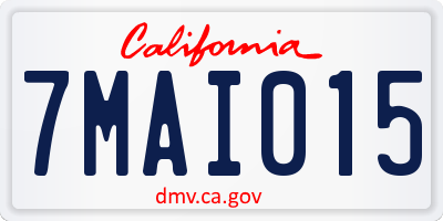CA license plate 7MAI015