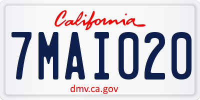 CA license plate 7MAI020