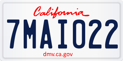 CA license plate 7MAI022