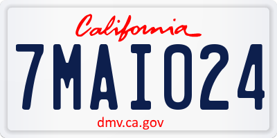 CA license plate 7MAI024