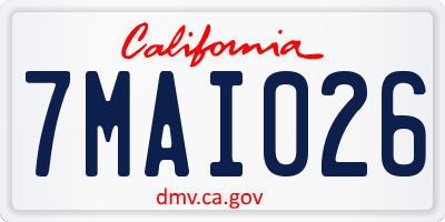 CA license plate 7MAI026