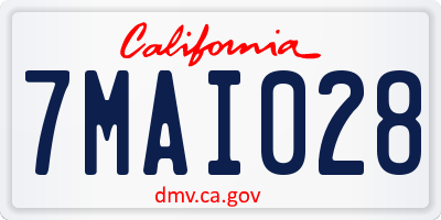 CA license plate 7MAI028