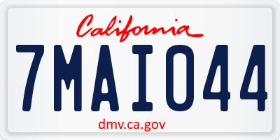 CA license plate 7MAI044