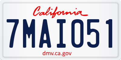 CA license plate 7MAI051