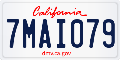 CA license plate 7MAI079
