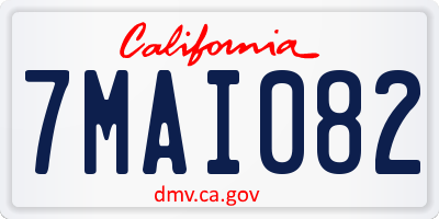 CA license plate 7MAI082