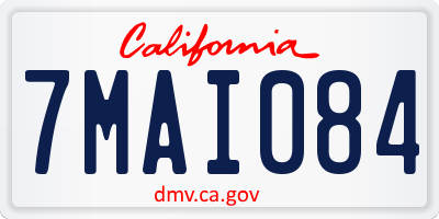 CA license plate 7MAI084