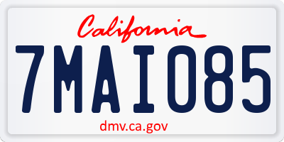 CA license plate 7MAI085
