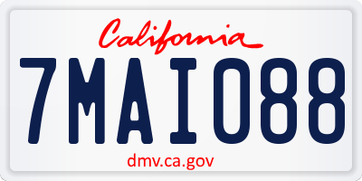 CA license plate 7MAI088