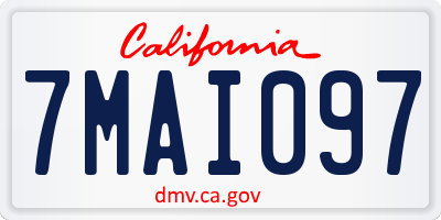 CA license plate 7MAI097