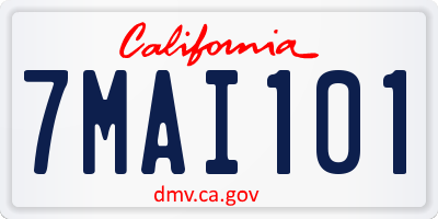 CA license plate 7MAI101
