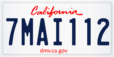 CA license plate 7MAI112