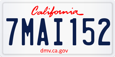 CA license plate 7MAI152