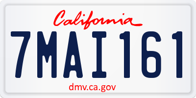 CA license plate 7MAI161