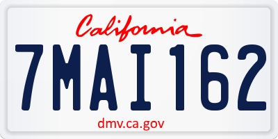 CA license plate 7MAI162