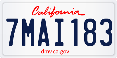 CA license plate 7MAI183