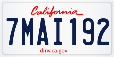 CA license plate 7MAI192
