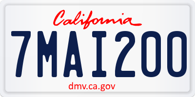 CA license plate 7MAI200