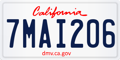 CA license plate 7MAI206
