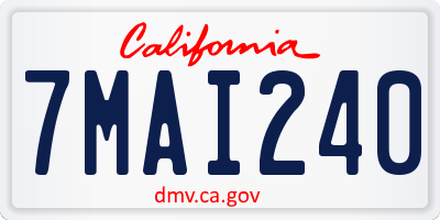 CA license plate 7MAI240