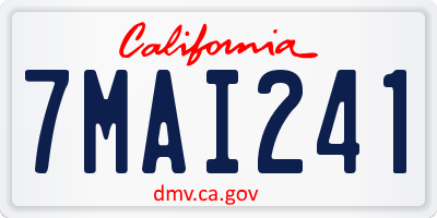 CA license plate 7MAI241