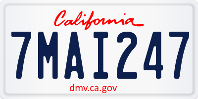 CA license plate 7MAI247