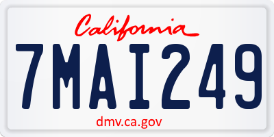 CA license plate 7MAI249
