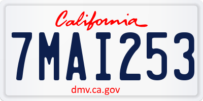 CA license plate 7MAI253