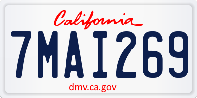 CA license plate 7MAI269