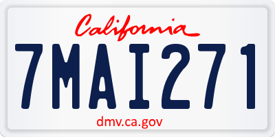 CA license plate 7MAI271