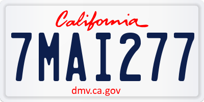 CA license plate 7MAI277