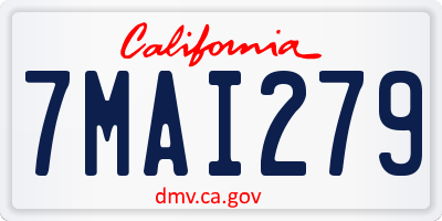 CA license plate 7MAI279
