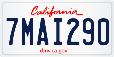 CA license plate 7MAI290