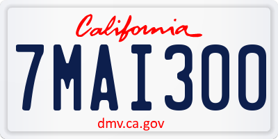 CA license plate 7MAI300
