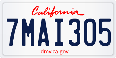 CA license plate 7MAI305
