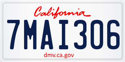 CA license plate 7MAI306