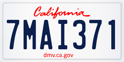 CA license plate 7MAI371