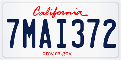 CA license plate 7MAI372