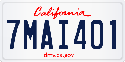 CA license plate 7MAI401