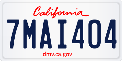 CA license plate 7MAI404
