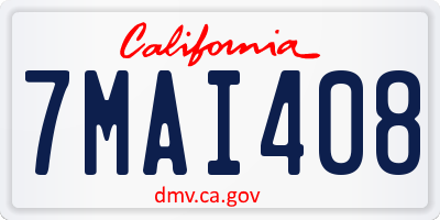 CA license plate 7MAI408