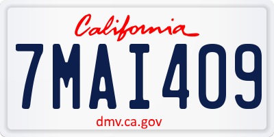 CA license plate 7MAI409