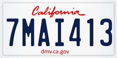 CA license plate 7MAI413